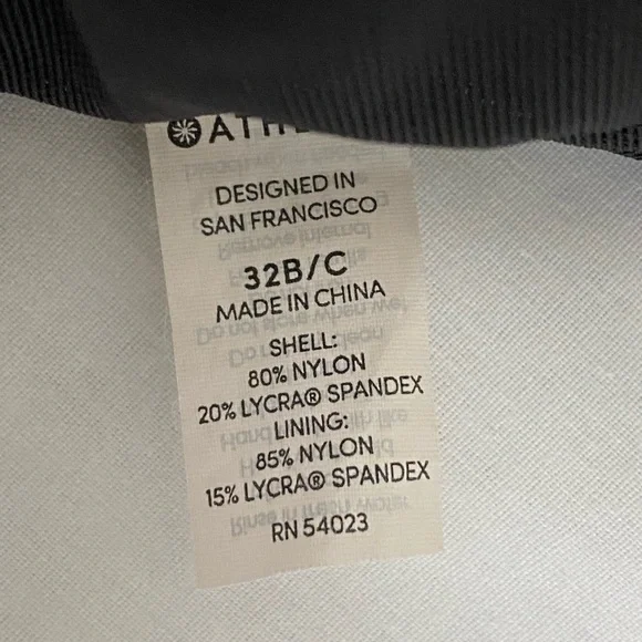 Athleta Stitched Band Bikini Top Black Size 32 B/C - Picture 8 of 10